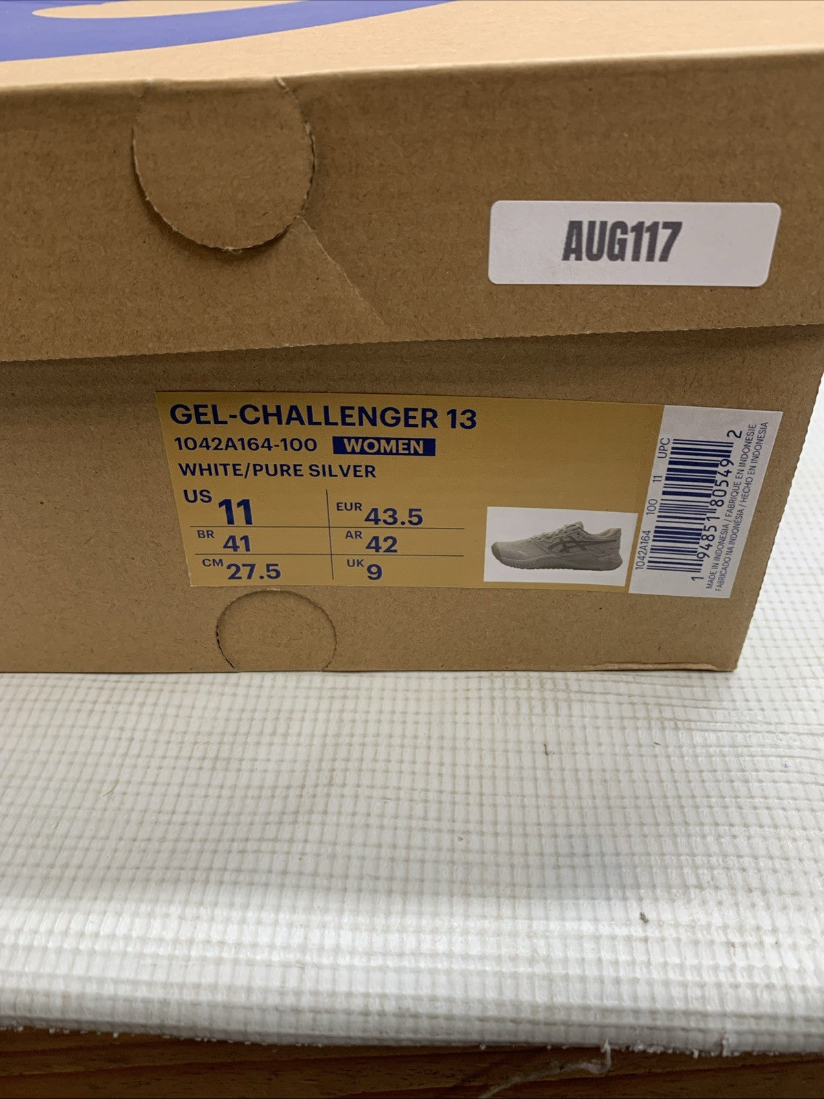 Aisics Women's Gel-Challenger 13 White/Pure Silver Lace-up Tennis Shoes Size 11