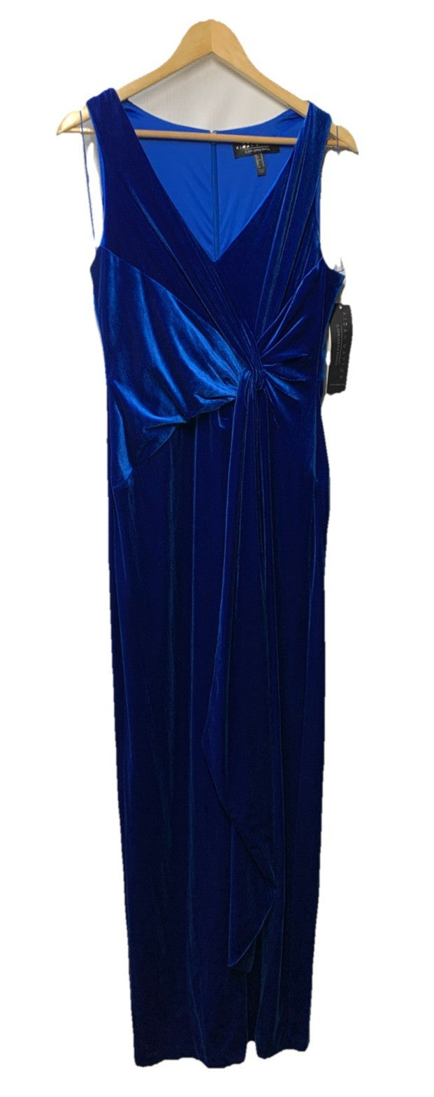 Aidan Mattox by Adrianna Papell Women's Stretch Velvet Column Gown Size 12, Blue