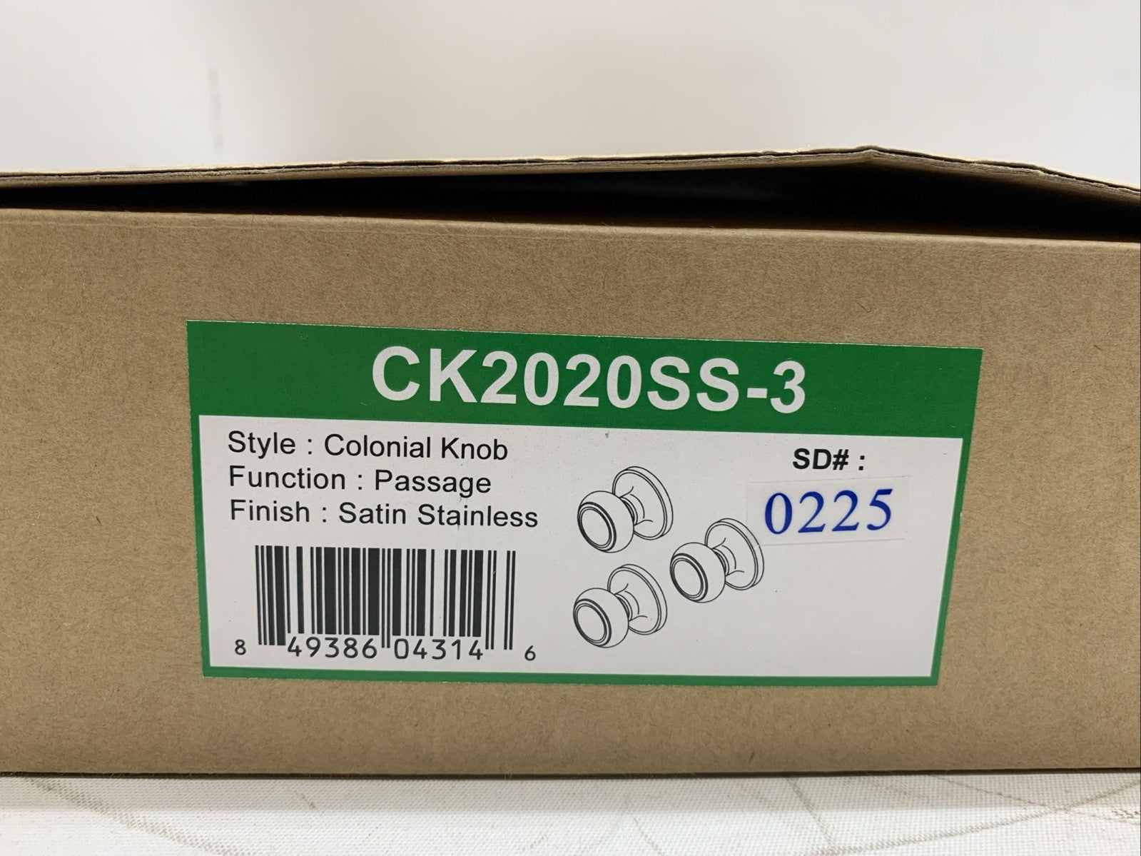 Door Knobs Round Colonial Passage Handle Interior Door Knob for Hallway - 3 Pack