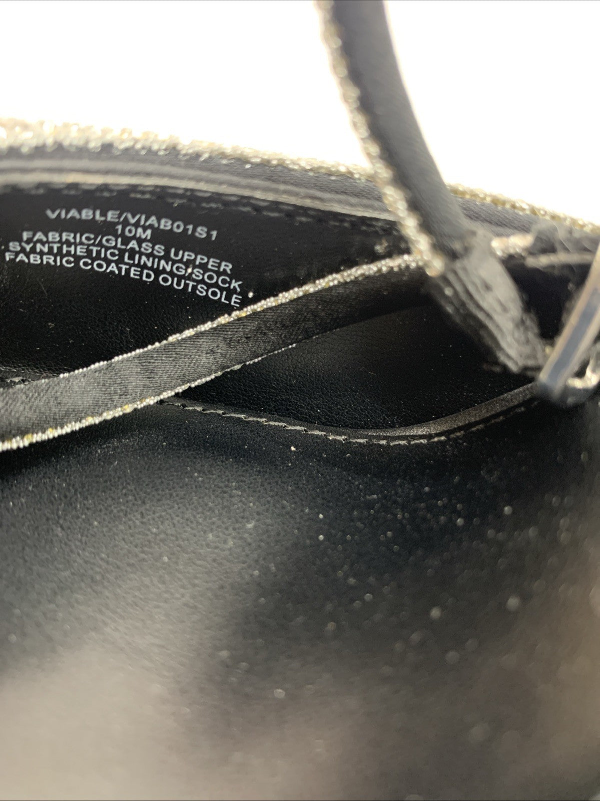 Steve Madden Viable High Stiletto Embellished Ankle Strap Size 10 Satin Black