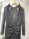 Betsy & Adam Women's Long Sheer Sleeve Mock Neck Stretch Size 6 Black A24881