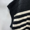 GRACE KARIN Striped Cap Sleeve Knit Sweater Crop Top Oversized Black/White 2XL