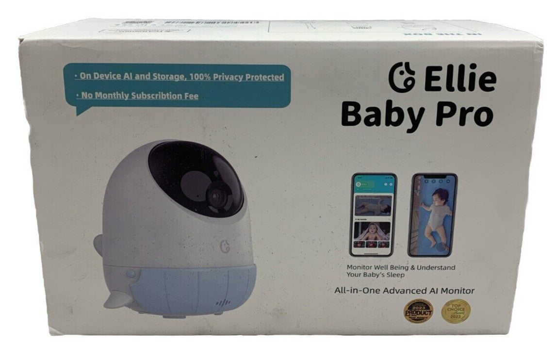 Ellie Baby Pro Baby Smart Monitor 2-Way Talk Blue Breathing Detection Temp Humid