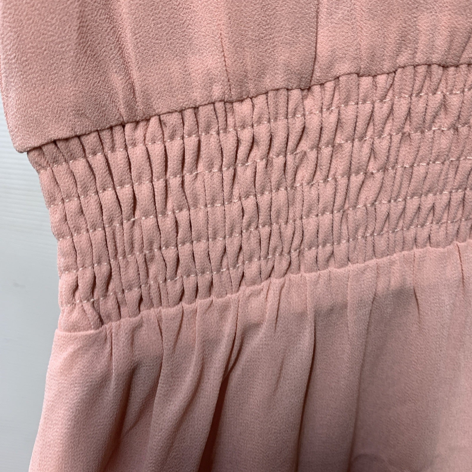 Women'S V Neck Ruffle Sleeve Summer Dress Split Flowy Tiered Midi Dress Pink Med