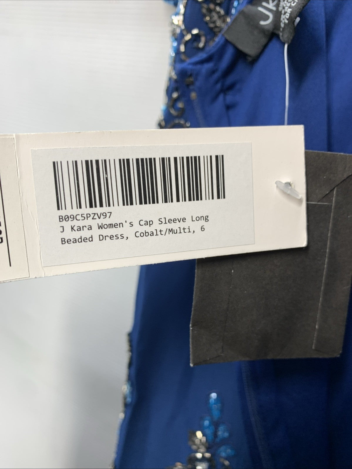 J Kara Women's Cap Sleeve Beaded Top Long Dress Formal Party Timeless Size 6