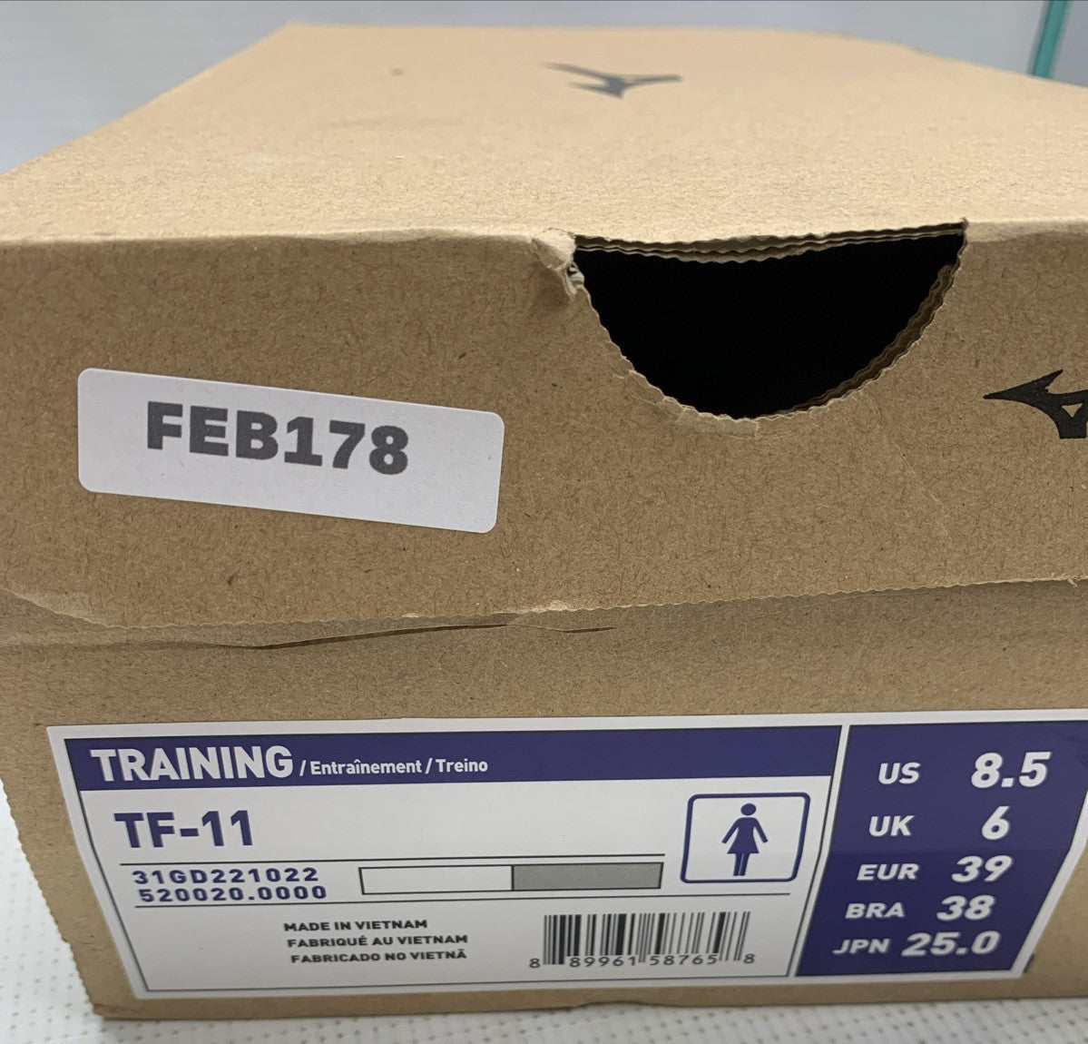 Mizuno Women TF-11 Cross Trainer 11 Fitness Shoes White Size 8.5 Lace-up Sneaker