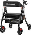 BlessReach Heavy Duty Rollator Walker For Seniors Wide Seat Backrest 450lbs