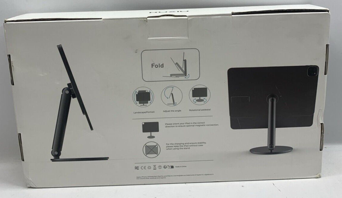KU XIU Magnetic Charging Stand for ipad 13” Pro Gray Foldable Adjustable Angle