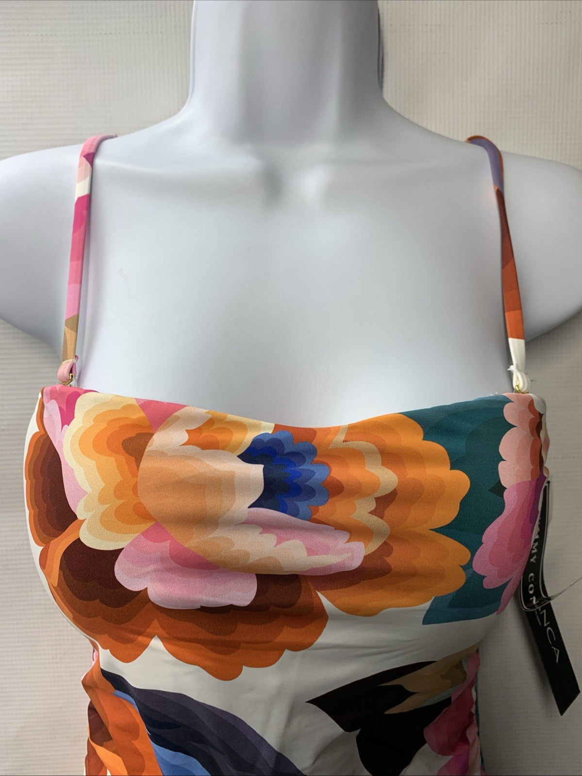 La Blanca Floral Rhythm Bandeau Mio (Multi) Womens Swimsuits One Piece Size 8