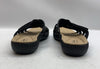 Women's Clarks Laurieann Bali Sandals Black Leather Size 9 Open Toe Slip-on