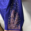 S.L. Fashions Womens Long Length Ruched Waist Formal Evening Dress Size 14P Blue