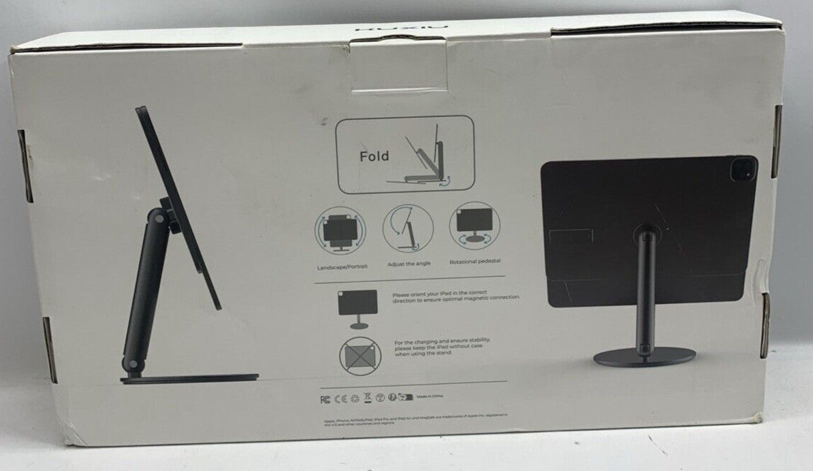 KU XIU Magnetic Charging Stand for ipad 13” Pro Gray Foldable Adjustable Angle