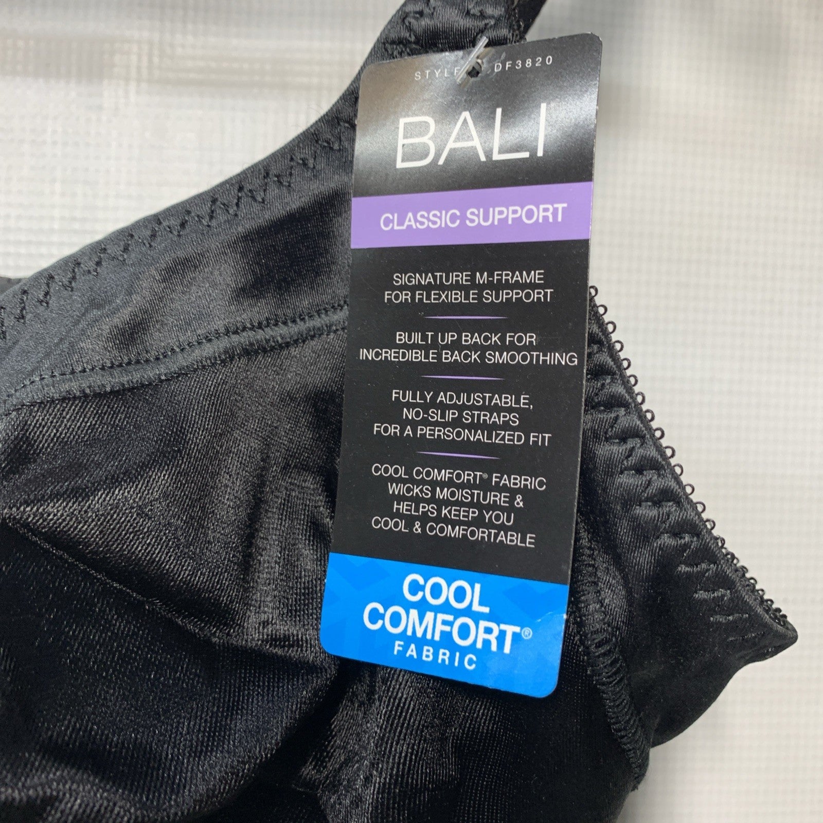 Bali Womens Double Support Wirefree Bra 36DD Black Classic Support Adjustable