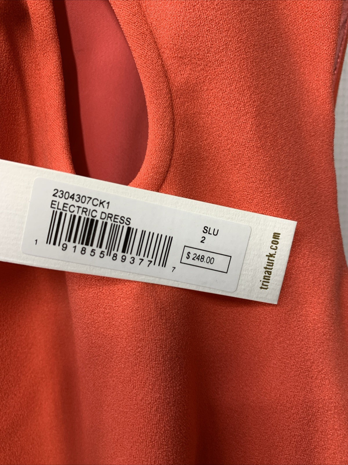 Trina Turk Women's Red Faux Layer Cutout Electric Dress Size 2 Orange Sleeveless