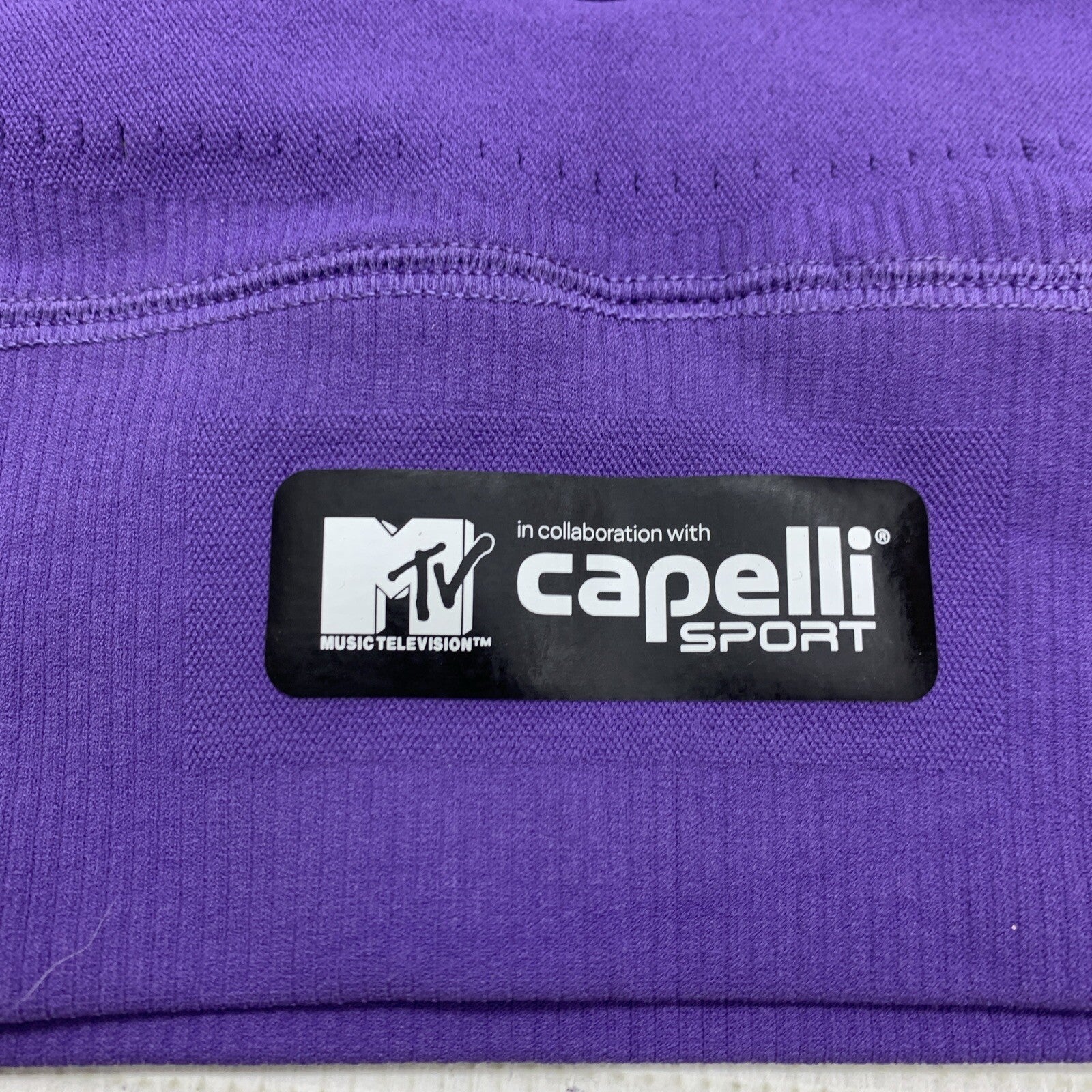 MTV Women's Sports Bra, Longline Seamless Athletic Workout Top Size L/XL Violet
