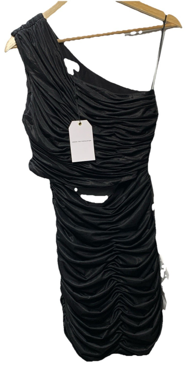 Dress the Population Women's Roxanne Bodycon Party Mini Dress Black Size Medium