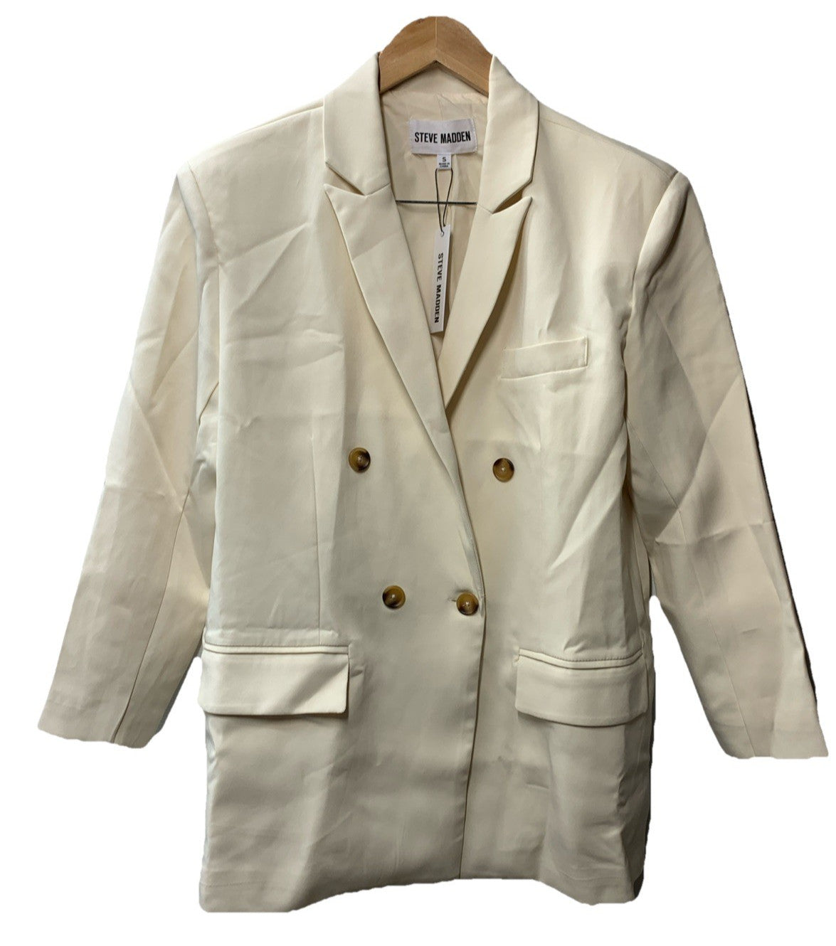 Steve Madden Women's Pristine Double-Breasted Isabella Blazer Size S Long Sleeve