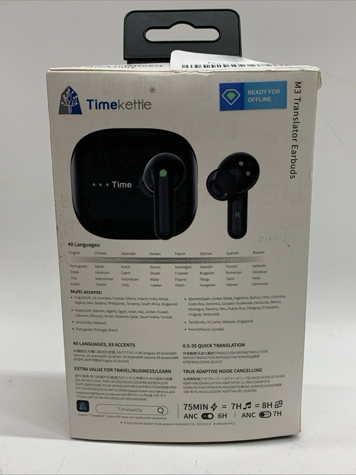 Timekettle M3 Language Translator Earbuds Headphones Two-Way Device 40 Languages