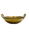 Brass Wok With a Lid, 12-in Kadhai, Nonstick Wok Pan with a Tin Coating 3.2qt