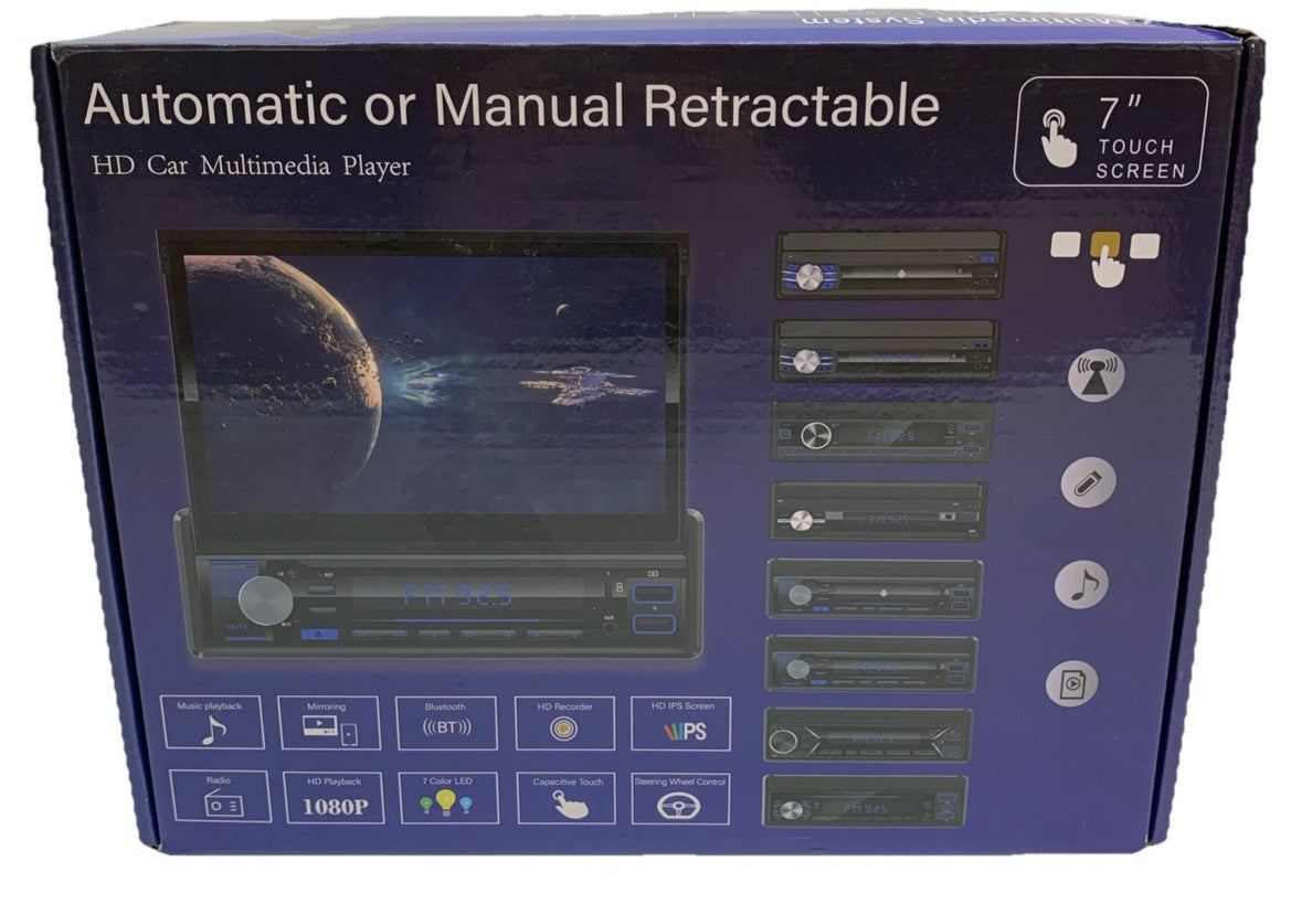 Single 1Din Car Stereo Radio Touch Screen Bluetooth Flip out Carplay Android GAA