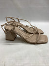 Marc Fisher Women's Meggiane Heeled Sandal Size 8M Lite Latte 110 Buckle Closure