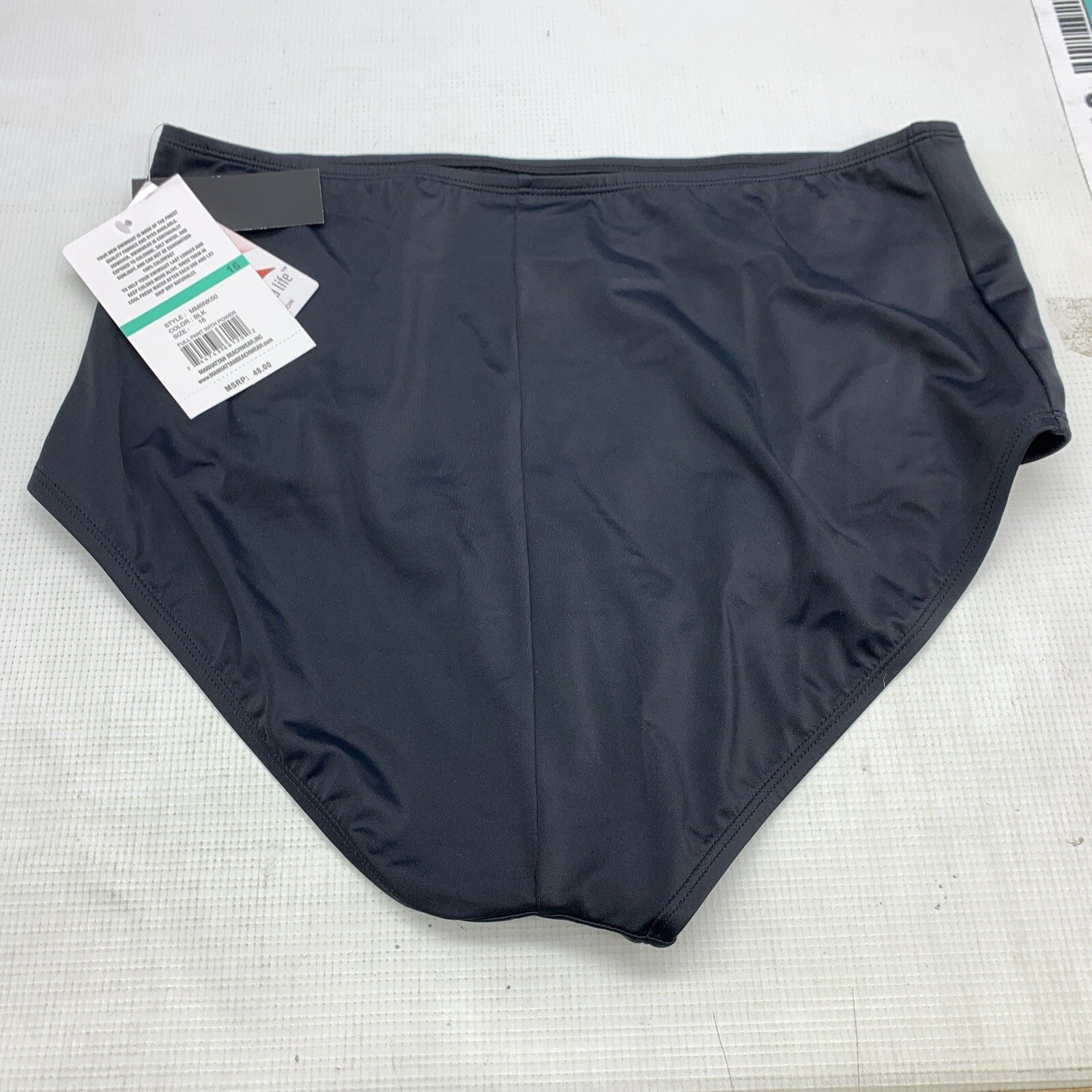 Maxine Of Hollywood Women’s Black High Waist Hipster Bikini Bottom Underwear 16