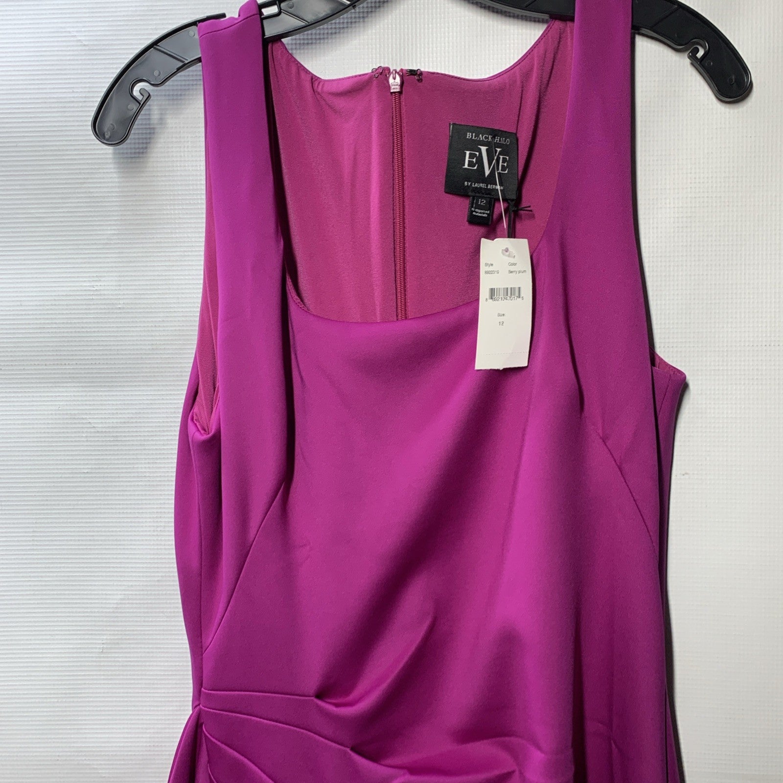 Black Halo EVE Gown Women's Berry Plum Dress Formal Party Cocktail Sleeveless 12