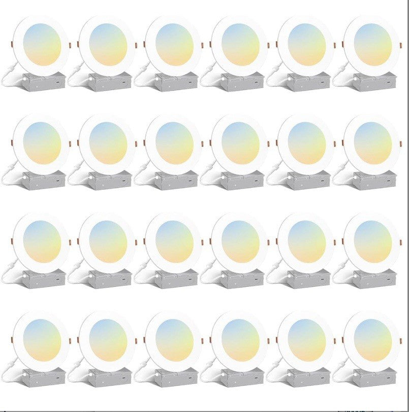 Amico 6 Inch 5CCT Ultra-Thin Slim Panel LED Recessed Light 12W 1000LM - 24 Pack