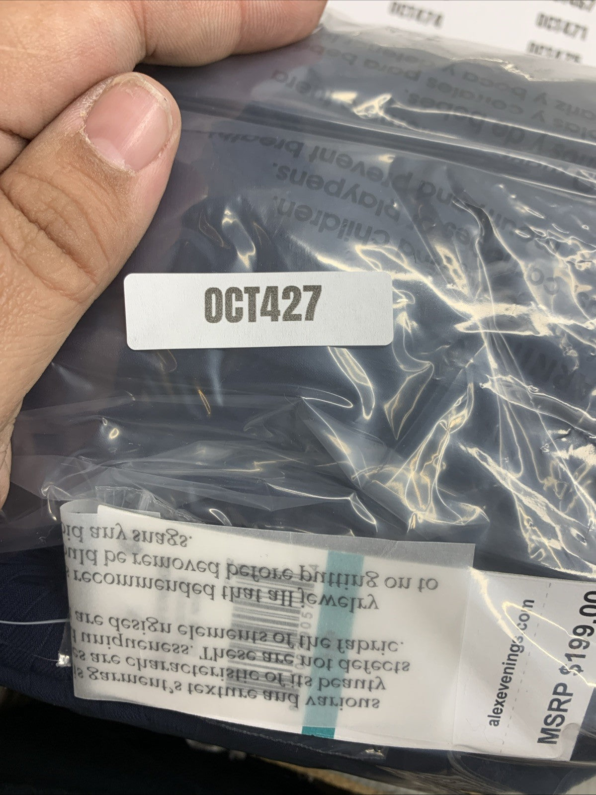 Alex Evenings Womens Long Cowl Neckline Mother of The Bride Dress Navy Size 16p