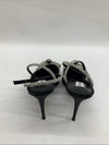 Steve Madden Viable High Stiletto Embellished Ankle Strap Size 10 Satin Black