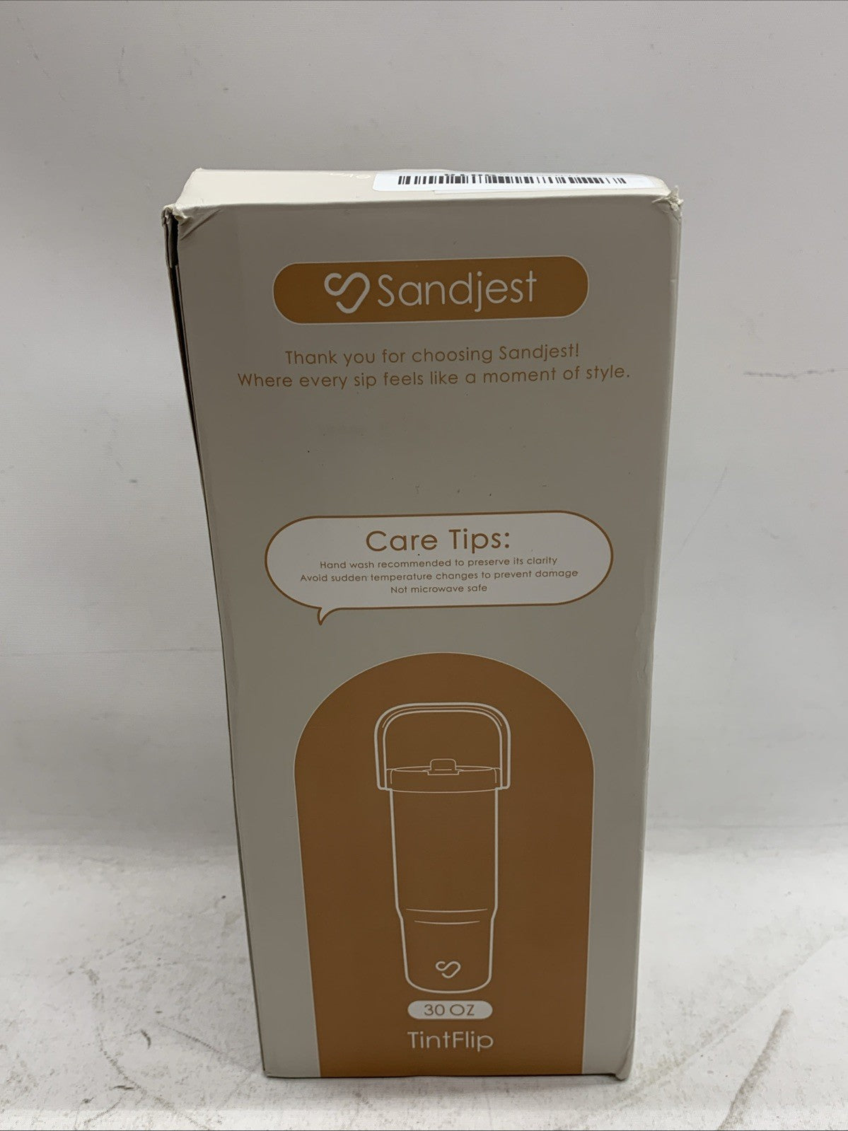 SANDJEST Bow Stainless Steel 30oz Beverage Water Tumbler w/Flip Straw & Handle