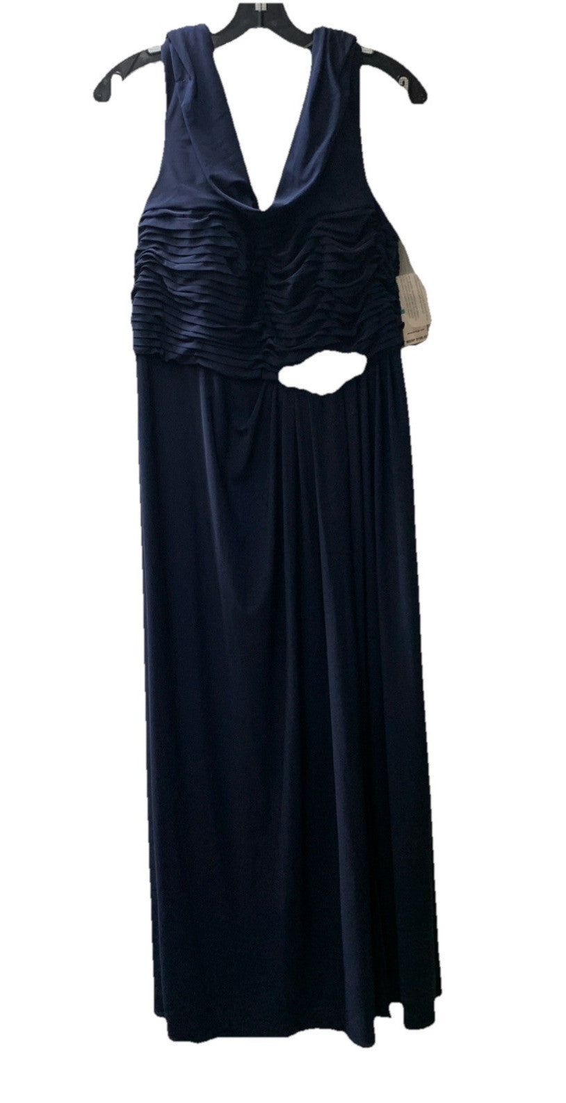 Alex Evenings Womens Long Cowl Neckline Mother of The Bride Dress Navy Size 16p