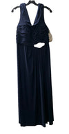 Alex Evenings Womens Long Cowl Neckline Mother of The Bride Dress Navy Size 16p