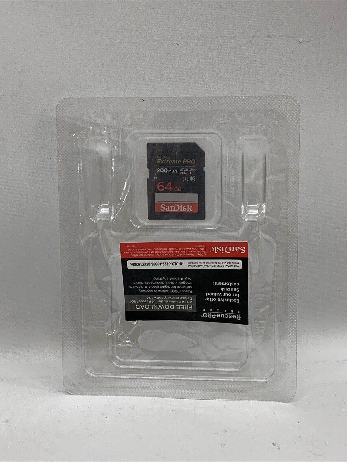 SanDisk Extreme PRO 64GB UHS-I U3 SDXC 200MB/s 4K UHD Video Memory Card SDSDXXU