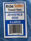 RideSafer Travel Vest JD14301BLB GEN 5 X-LARGE 80-100 lbs Blue Portable Compact