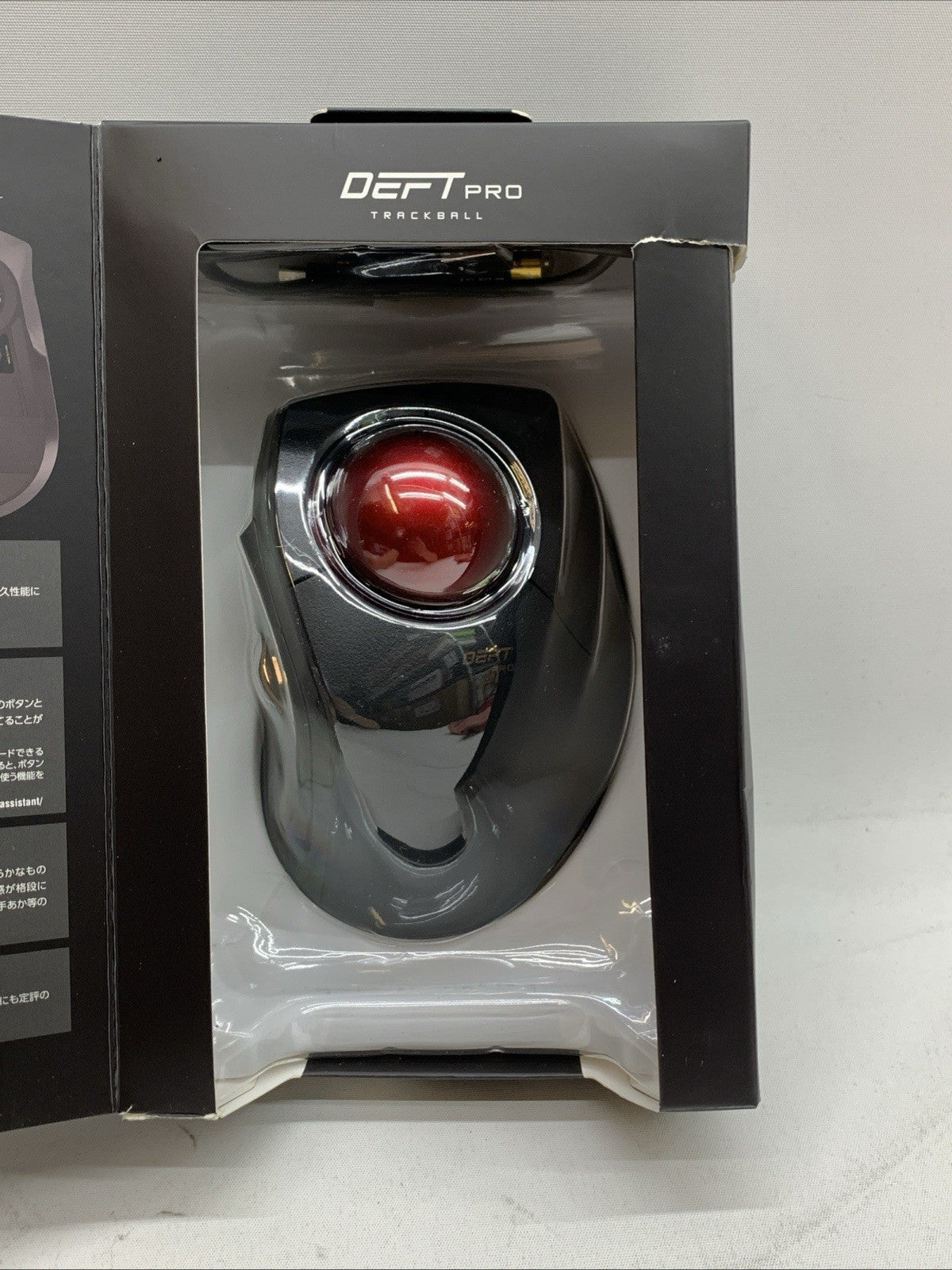 ELECOM DEFT PRO Trackball Mouse Optical 8 Buttons DPI Switch Black Red