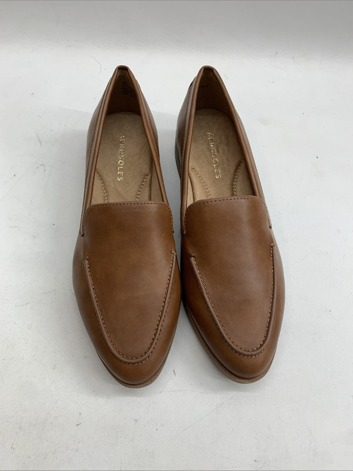 Aerosoles Women's Tailored  Everest Loafer 7M Dark Tan Slip-on Faux Leather