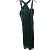 Adrianna Papell Women's Green Halter Crinkle Metallic Midi Dress 8 Green Pine