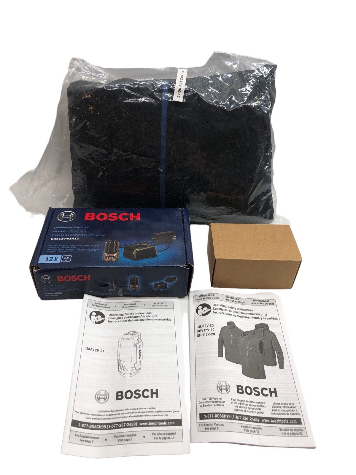 Bosch 12V Max Heated Jacket Battery & Charger GHJ12V-20 Medium Long Sleeve Black