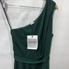 Hanna Nikole Women Size 12W One Shoulder Bodycon Wrap Cocktail Party Dress Green