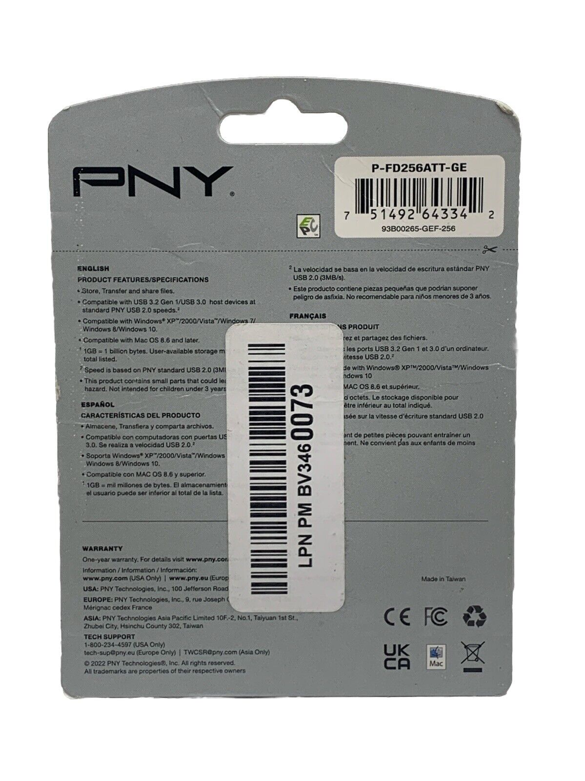 PNY Attache 4 USB flash drive 256 GB USB Type-A 3.2 Gen 1 (3.1 Gen 1) Black (FD2