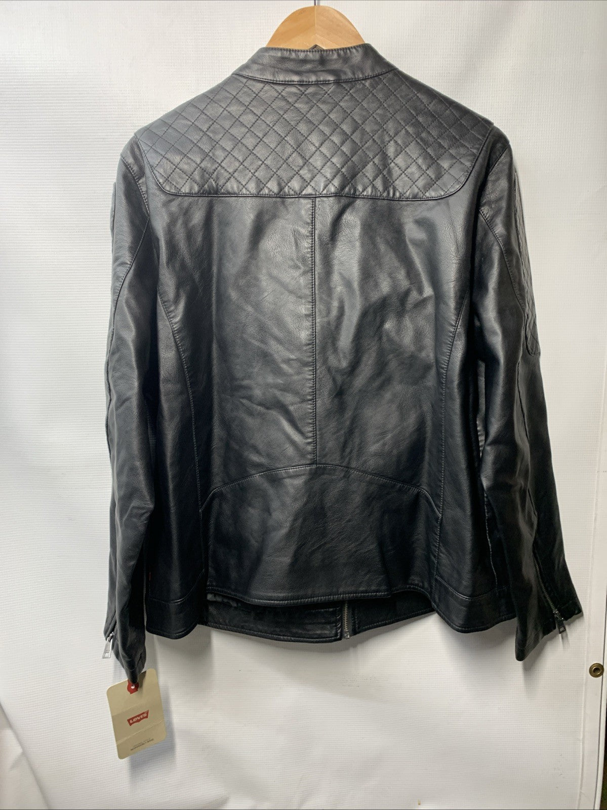 Levi's Women's Faux Leather Motocross Racer Jacket Standard Black Size 1X