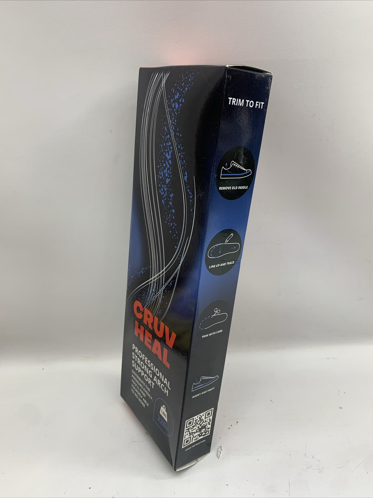Cruv Heal Arch Support Work Orthotic Insoles Anti Fatigue Size XL 220+ Lbs  Blue