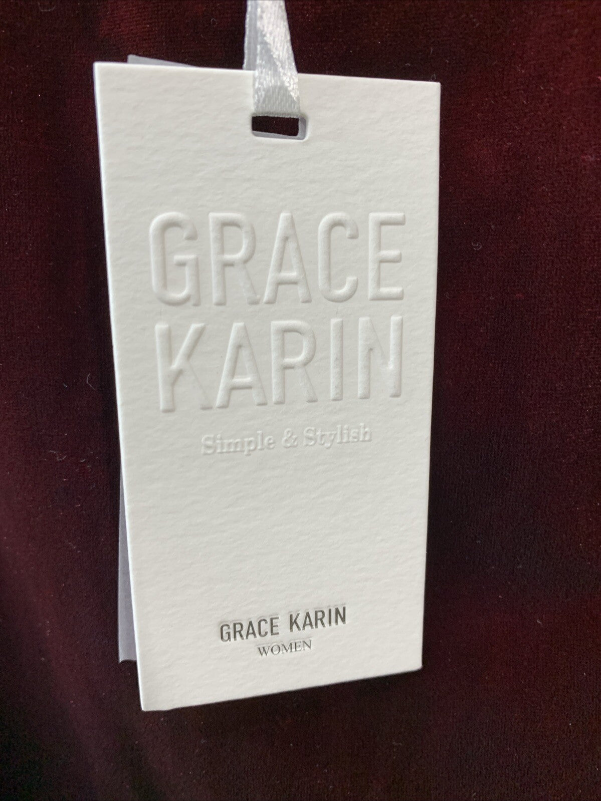 Grace Karin Spaghetti Strap Back Slit Velvet Cocktail Party Midi Dress - Sz L