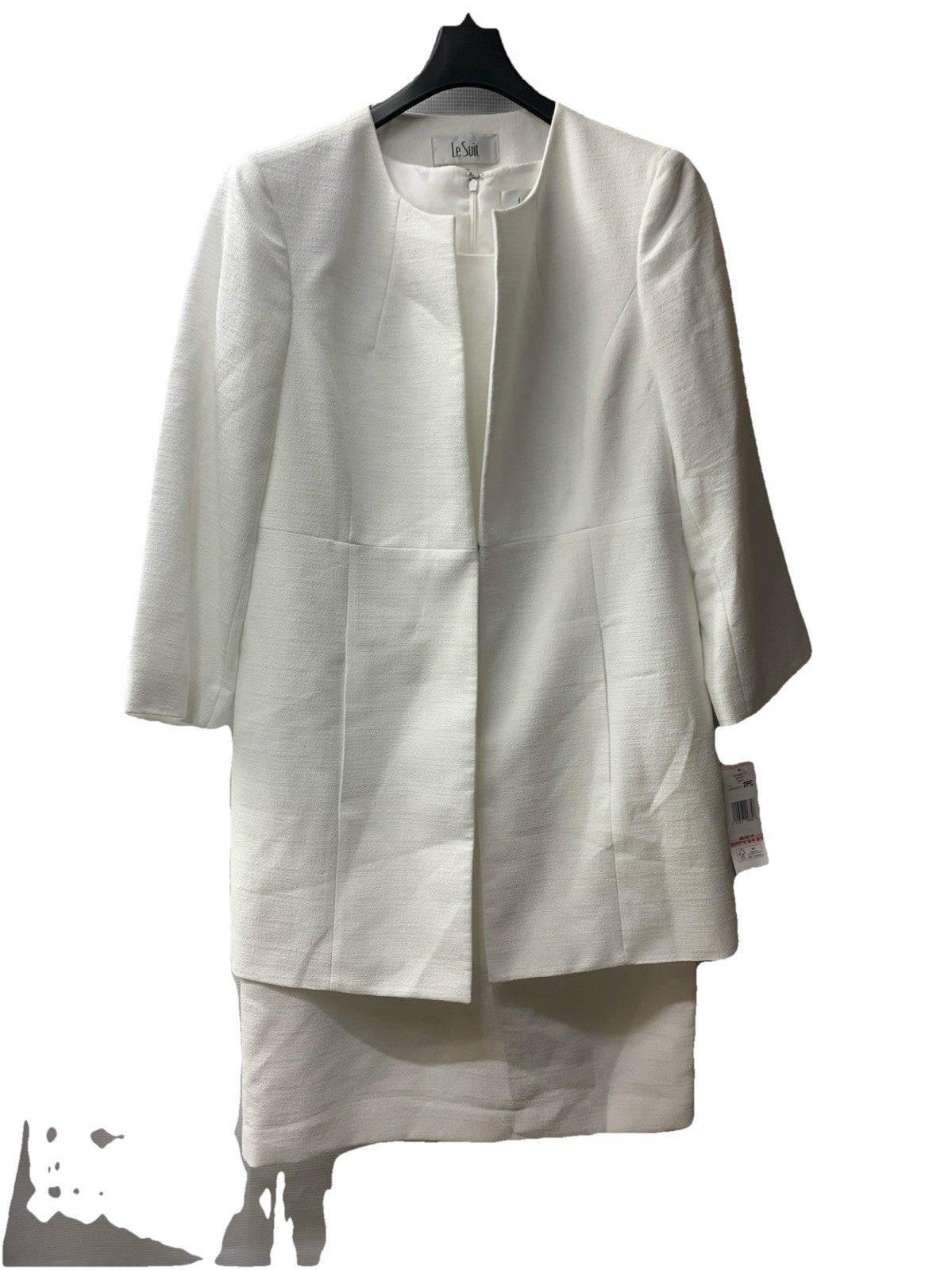 LeSuit Women's 2-Piece Jacket/Dress Suit White Size 10 for Office Formal Events