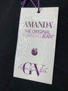 Gloria Vanderbilt Black Denim AMANDA Straight Leg Cotton Blend Size 4 Long Pants