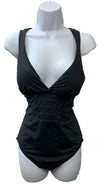 La Blanca Island Goddess Tummy Control One-Piece Swimsuit Size 10 Swimwear Black