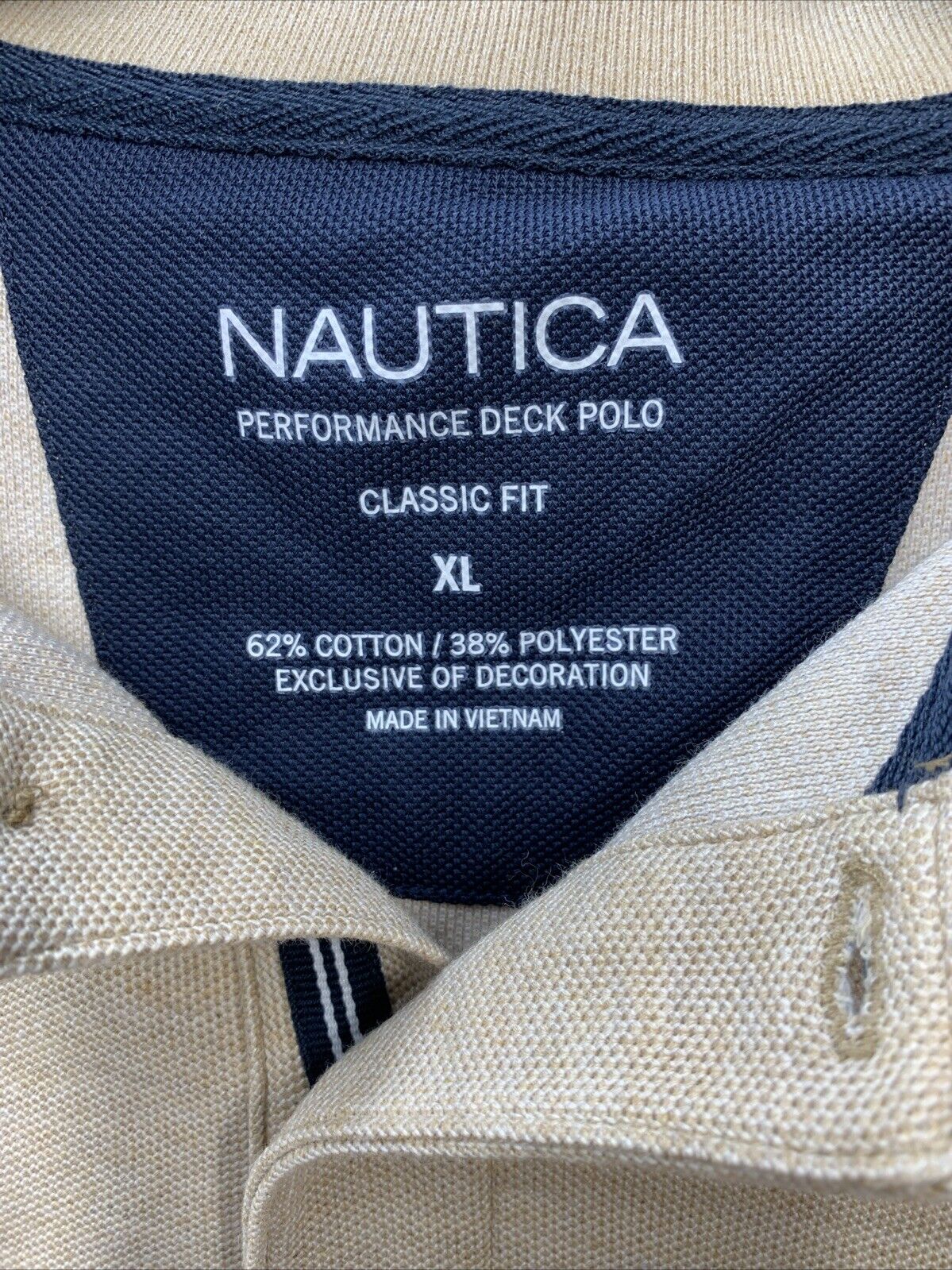 Men's Nautica Performance Deck Shirt Classic Fit Polo Shirt Size XL CamlHTR