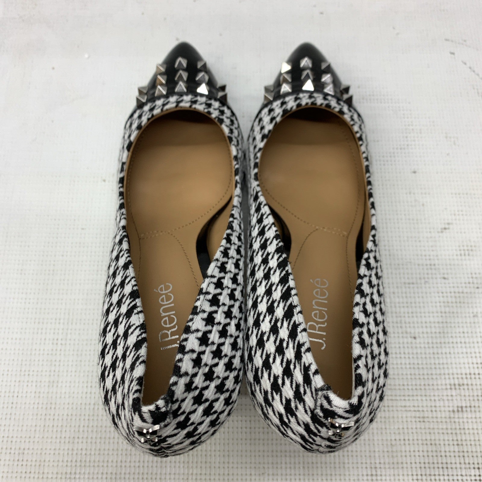 J. Reneé Women's Khinsley Pump Sandal Black/White Houndstooth 11W Pointed Toe