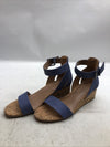 Women's Aerosoles Willowbrook Ankle Strap Wedge Sandal Mid Blue Open Toe Size 6